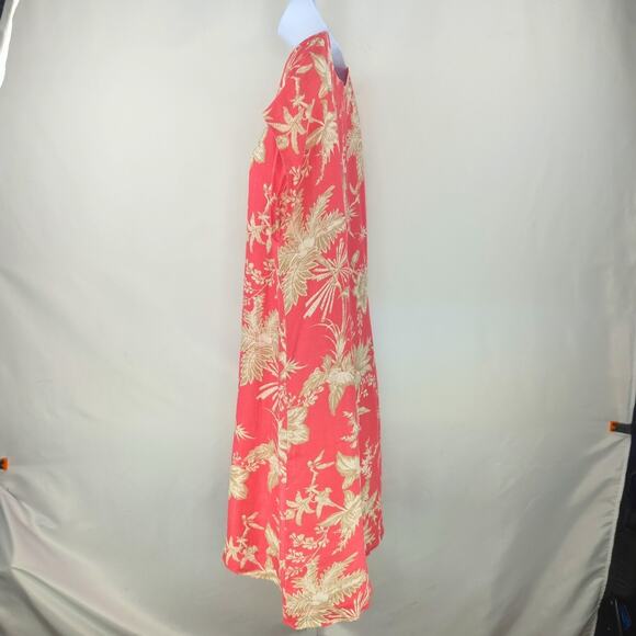 J Jill Dress Womens Large Pink Linen Travel Floral Resort Cruise Vacation Shift - Picture 7 of 13